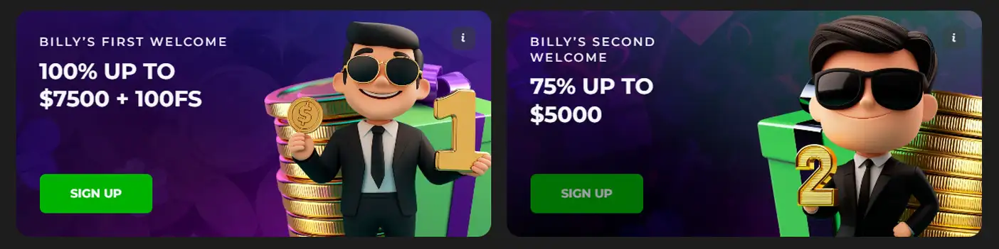BillyBillion Casino Bonus