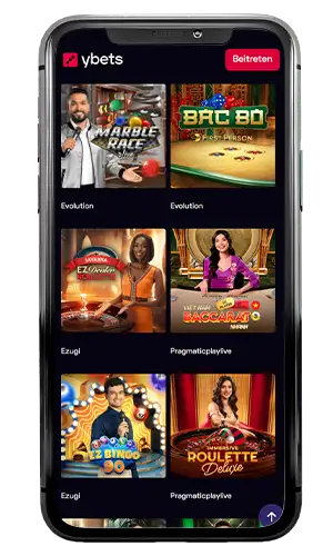 Ybets Casino Live-Bereich Screenshot 2